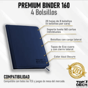 Premium Binder Top Deck 160 Azul
